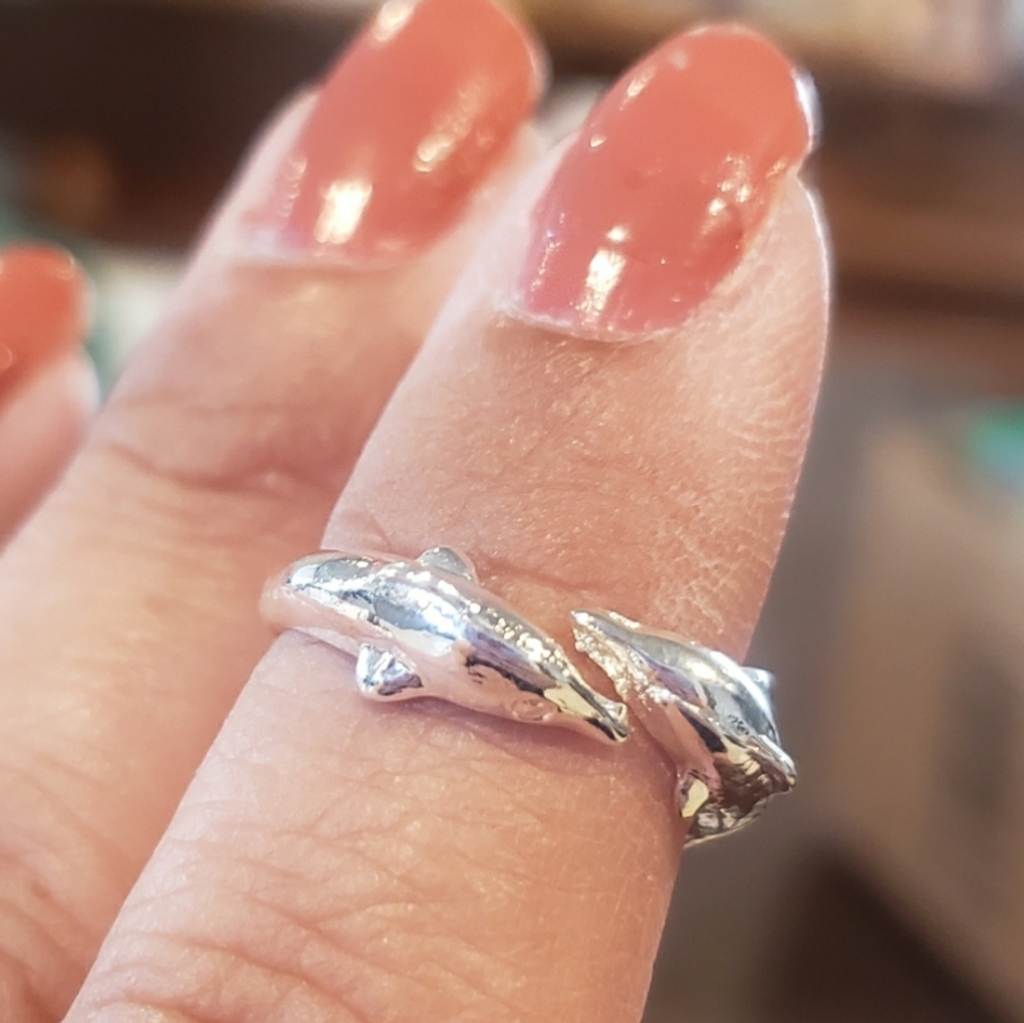 Silver Dolphin Ring Adjustable